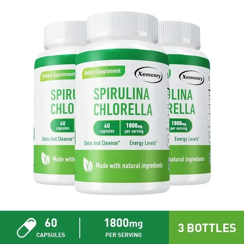 Spirulina Chlorella Capsules - Υποστηρίζει την υγεία του καρδιαγγειακού και του ανοσοποιητικού συστήματος Ισχυρό αντιοξειδωτικό