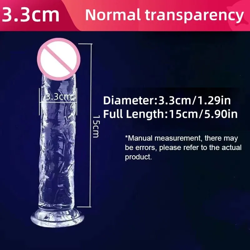 Transparent Realistic Dildo Jelly Penis Suction Cup Dildo Female Masturbator Clitoral Stimulator Big Dick Lesbian Sex Toys