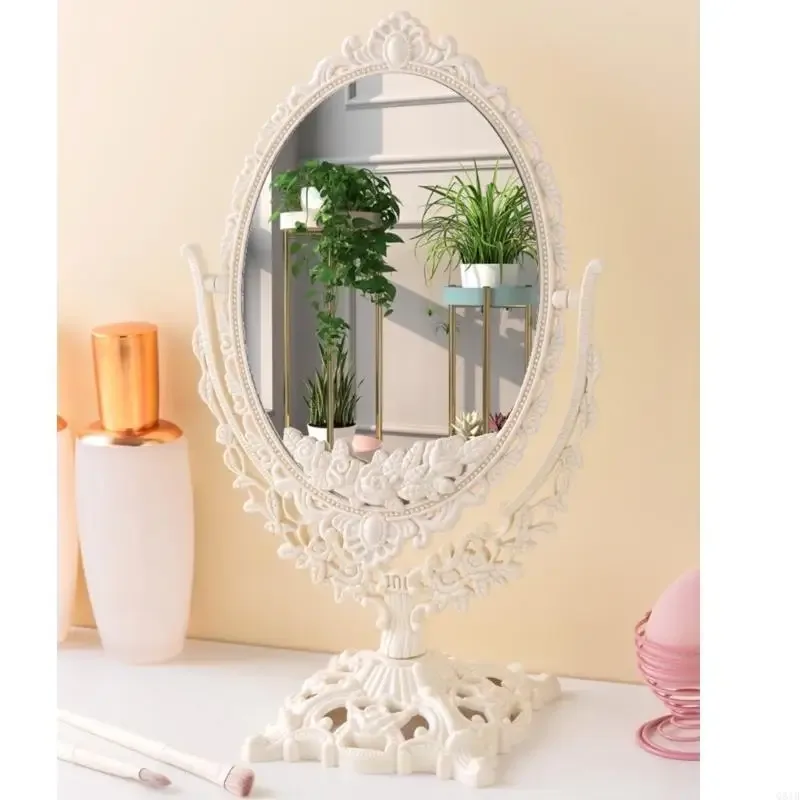 Q81B Retro Table Mirror Rotation Makeup Mirror Double Side Cosmetic Mirror