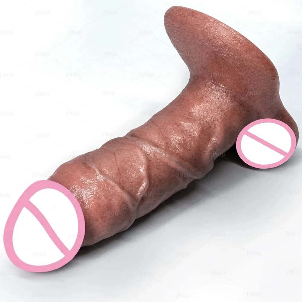 Vibrador de silicone grosso xxl com ventosa grande, massageador de silicone macio e realista, textura de nível de poros, brinquedo sexual para pênis — image 2