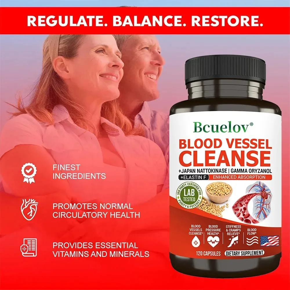 Vascular Cleansing Supplement - Increases Absorption Dissolution Blood Circulation - Flexibility & Elasticity Circulation