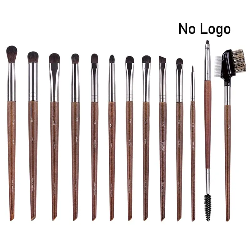 Augen-Make-up-Pinsel aus Naturholz, komplettes Set, Pro Crease Lidschatten-Make-up-Set, zum Verwischen von Textmarkern, Augenbrauen, Lippen- und Wimpernpinsel, praktisch
