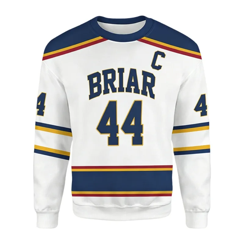 2026 New Off-Campus Briar University Hockey Print Pullover Unisex Casual Streetwear Graham 44 DI LAURENTIS 66 Cosplay Sweatshirt