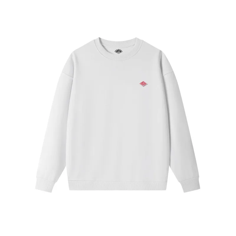 Sudadera fina exportada a Japón para hombre y mujer, chándal holgado de manga larga con cuello redondo de algodón de la misma marca bordada, otoño 2025