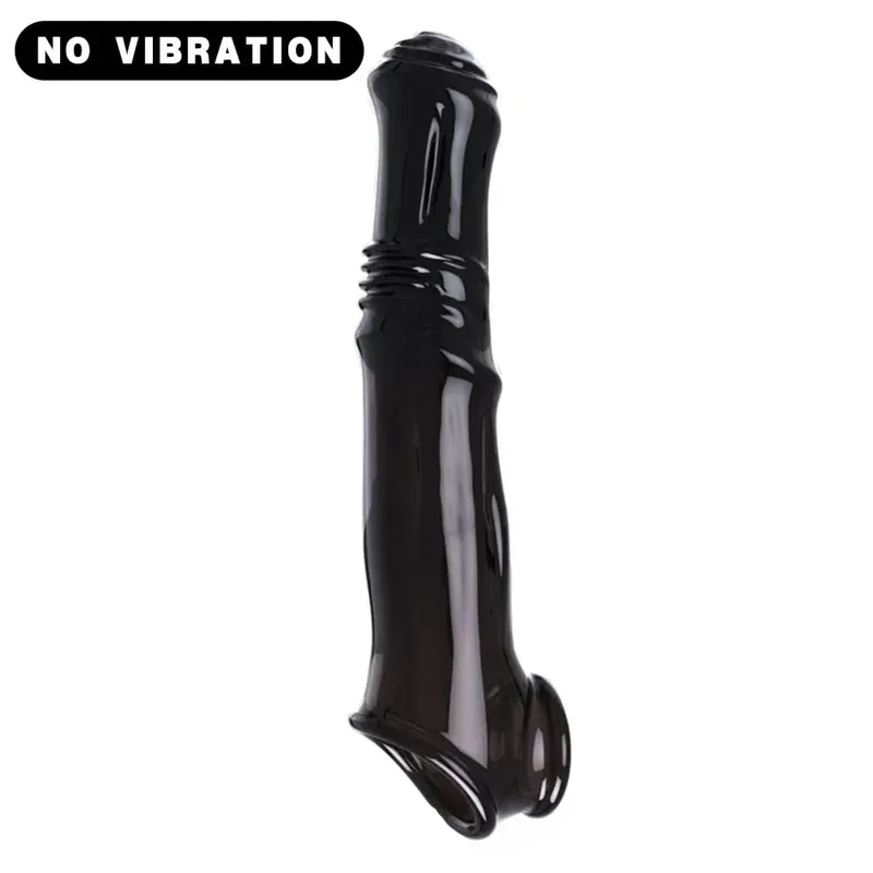 Penis Extender Sleeve Adult Sexy Cock Ring Reusable Condom Delayed Ejaculation Couples Chastity Cage Penis Sex Toys for Men