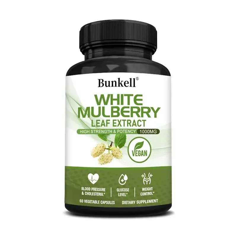 White Mulberry Leaf Extract 1000mg - 120 Capsules White Mulberry Leaf Non-GMO Gluten-Free Supplement High Strength & Potency