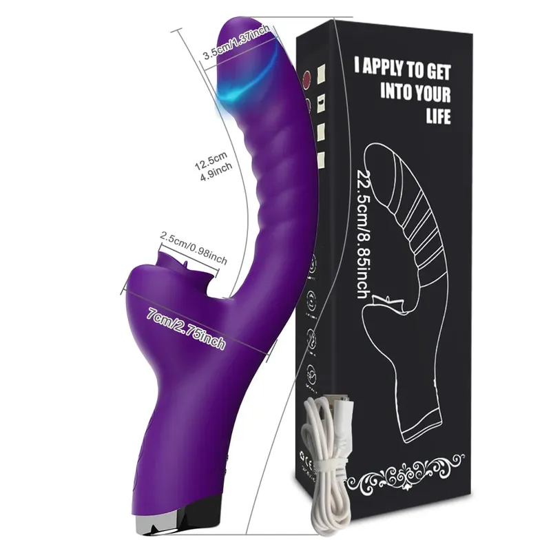 20 režimů Aplikace Porn Tongue Dildo Vibrátor Bod G Bod G Vagina Masážní hůlka Stimulátor olizování klitorisu Dospělé Ženy Ženy Sexy sexuální hračky