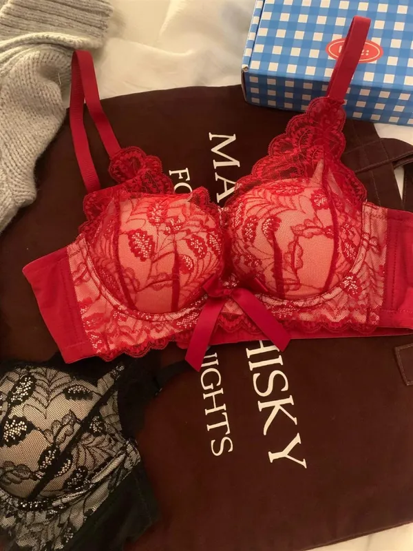 Hot Selling Wireless Lace Bra Women Small Bust Thick Padded Push Up Lift Anti Sag Side Support Sexy Lingerie 32‑38 AB
