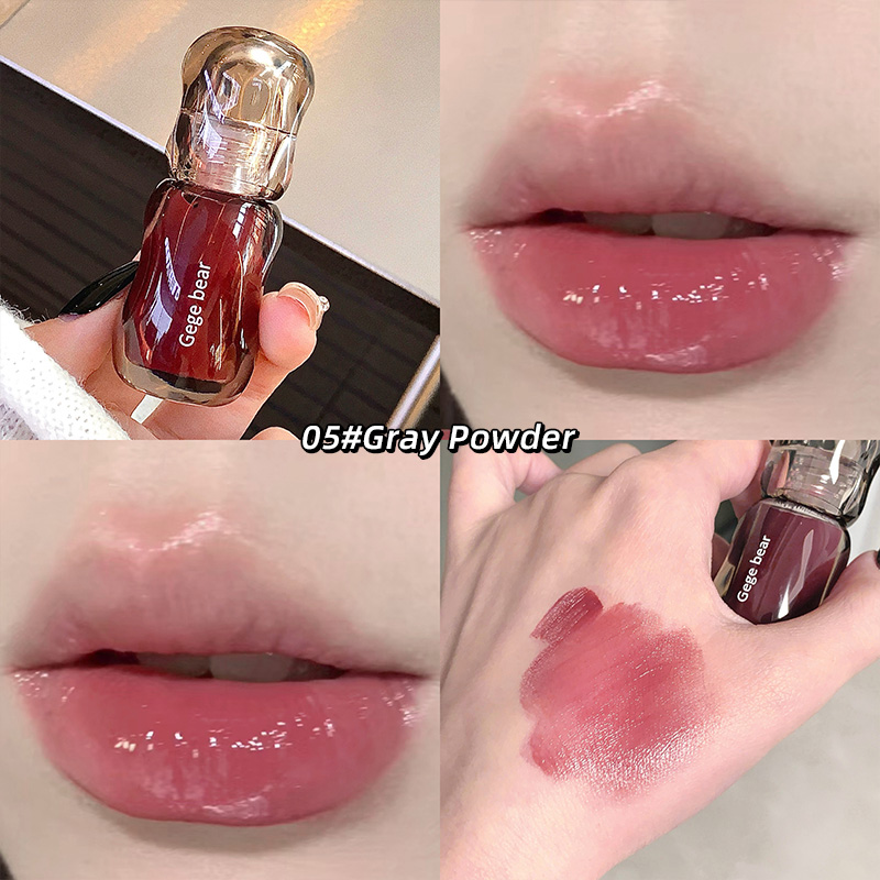 Gege Bear Crystal Gloss Lip Tint — Autumn/Winter Hydrating Formula Mirror-Gloss Finish Youthful Plumping Effect