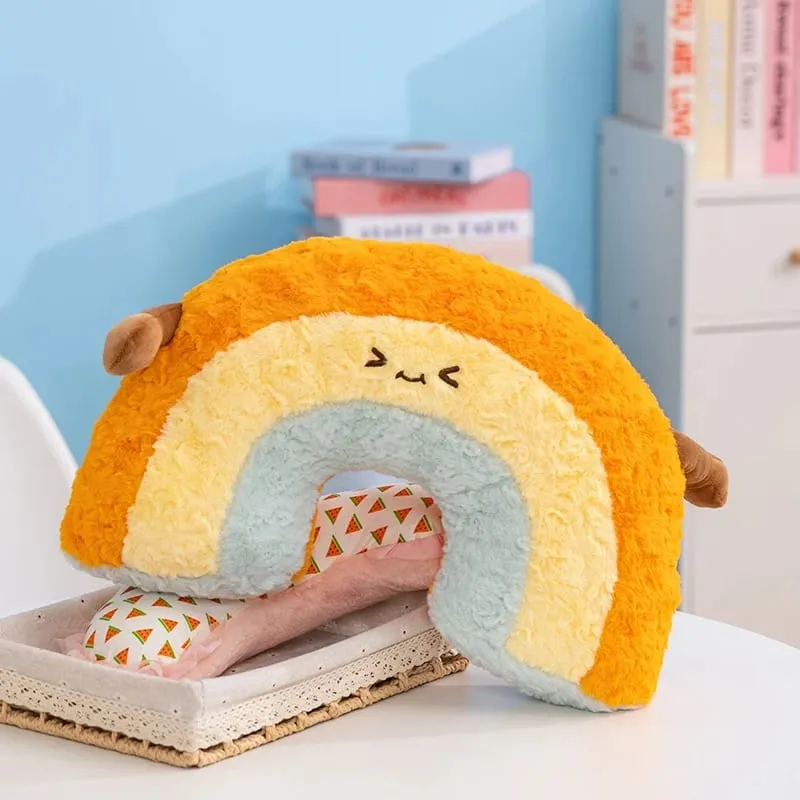 45/55CM Cloud Rainbow Plush Pillow Stuffed Soft Cartoon Weather Sofa Decor Toy Cushion for Kids Bedroom Office