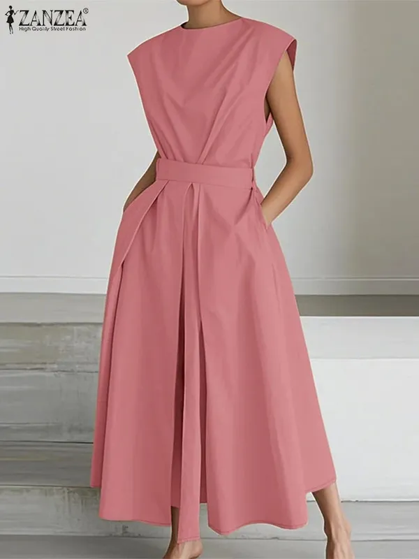 Elegant Chic Women Long Dresses Casual Short Sleeve Collared High Waisted Casual & Day Shirt Dress Solid Color S-3XL