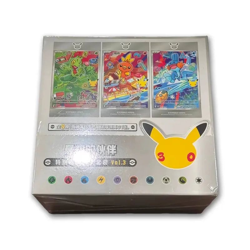 Heißes, 100 % offizielles Pokemon-Boxset zum 30-jährigen Jubiläum, vereinfachtes Chinesisch, PTCG-Edelsteinpaket, Original-Partner, spezielle Illustrationskarten — image 11