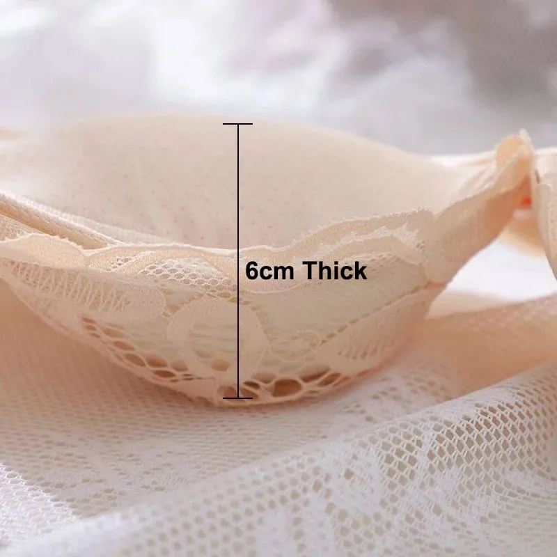 12 ซม.หนา Push Up Bra ไร้สายรวบรวม Bra สำหรับหน้าอกเล็กเซ็กซี่ Natural Lift