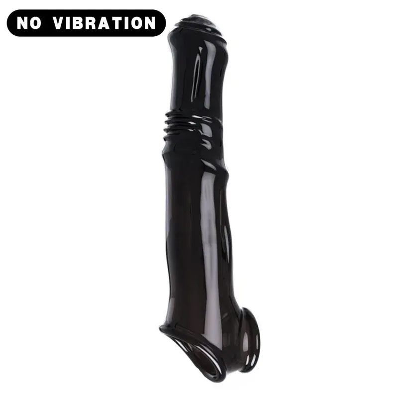 Vibrator Penis Enlargement Sleeve Penis Extender 7cm Dick Reusable Condom Delay Ejaculation Sex Toys For Men Sex Products — image 9