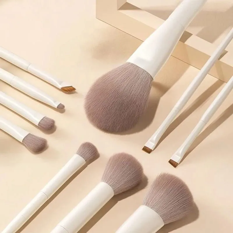 5/7/10/12pcs Professional Makeup Brushes Tools Set White Eyeshadow Eyeliner Foundation Brush Women Facial Beauty Cosmetic Tool — image 4