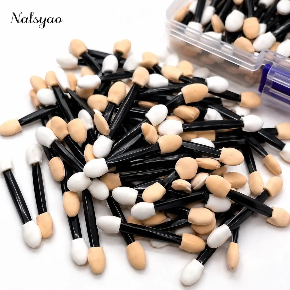 Applicator 50/100/200PCS Disposable Dual Sides Eye Shadow Sponge Applicators with Container Length Eyeshadow Brushes Makeup