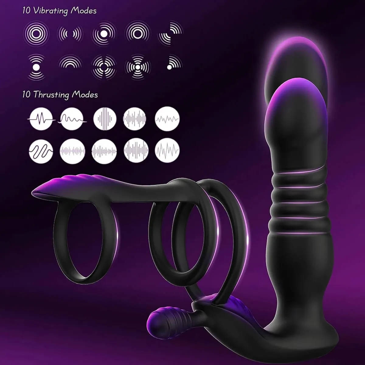 Remote Control Wireless Dildo Anal Telescopic Vibrating Prostate Massager Man Cockring Penis Adult Sex Toys Butt Plug Anal Toy