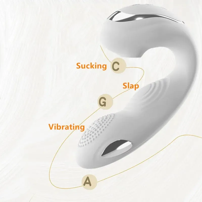 Remote Control Female Orgasm Masturbator with Vibrating Slaping Sucking and Shocking Multi Modes 3 Points Stimulation Sex Toys