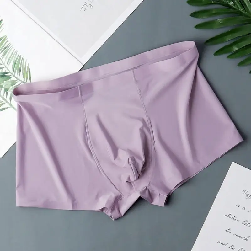 10 Buah Celana Boxer Ultratipis Mulus Seksi Sutra Es Pria Celana Pendek Pakaian Dalam Celana Dalam Pria Celana Dalam Sejuk