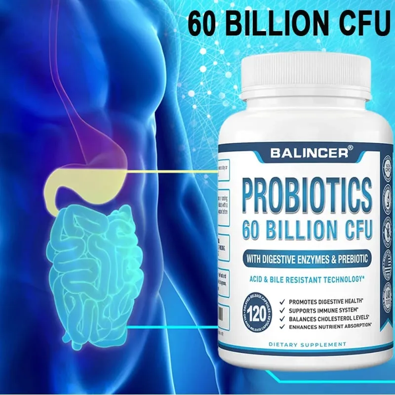 Probiotic + Prebiotic Supplements - Contains Digestive Enzymes To Support Digestive Health and The Immune System — image 2