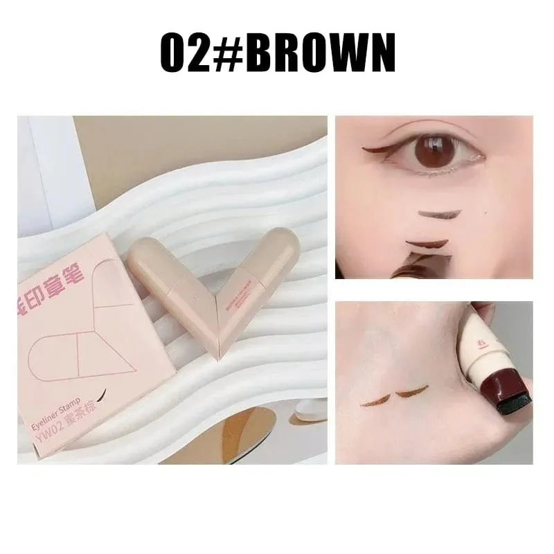 Waterproof Double-Wing Integrated Eyeliner Stamp - Sweat Proof & Long Lasting Easy to Use for Beginners Lazy Makeup Stencil