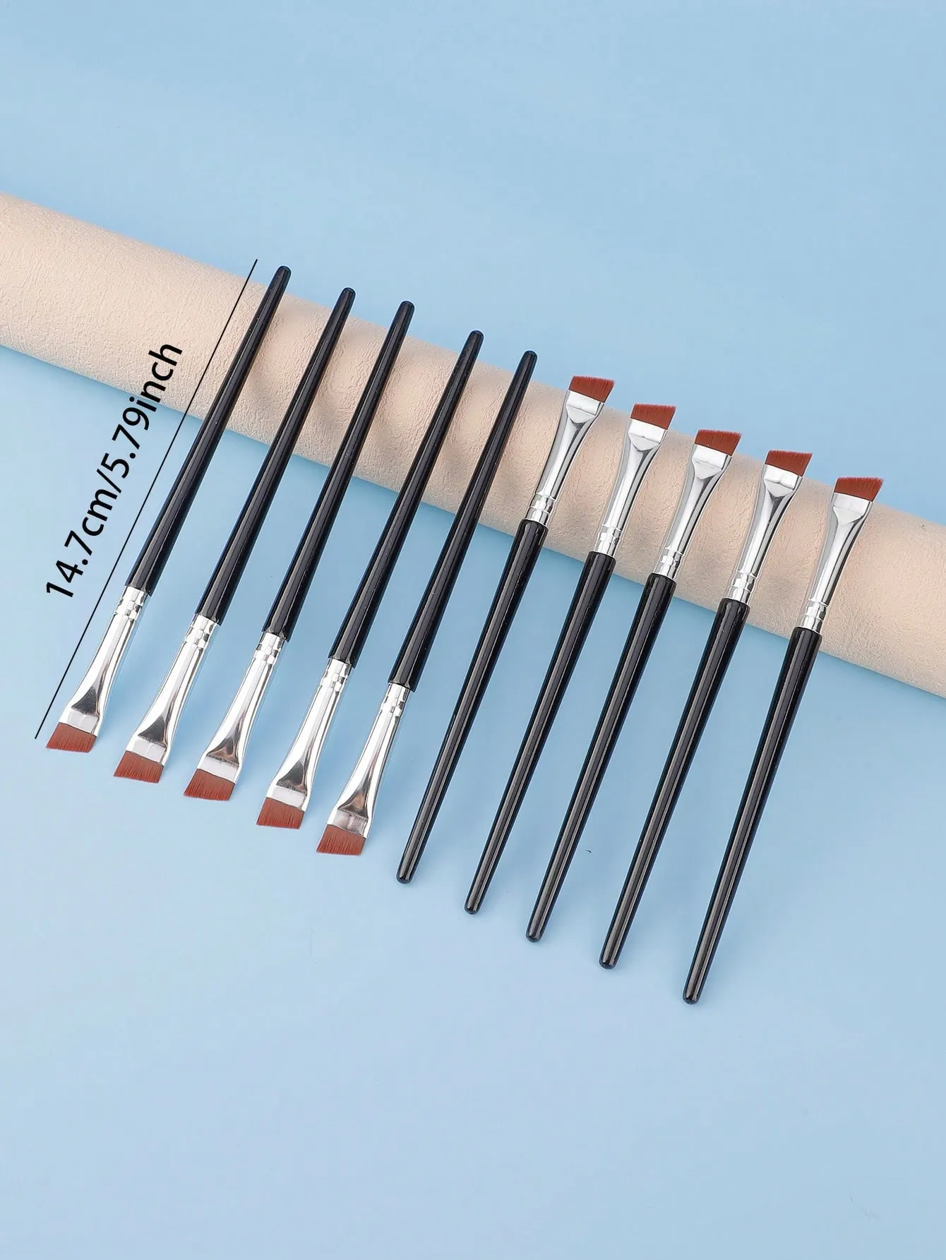 10 Pieces Angled Eyebrow Brushes Eyebrow Tint Brush Flat Tapered Eyebrow Concealer Brush Eye Makeup Brushes — image 4