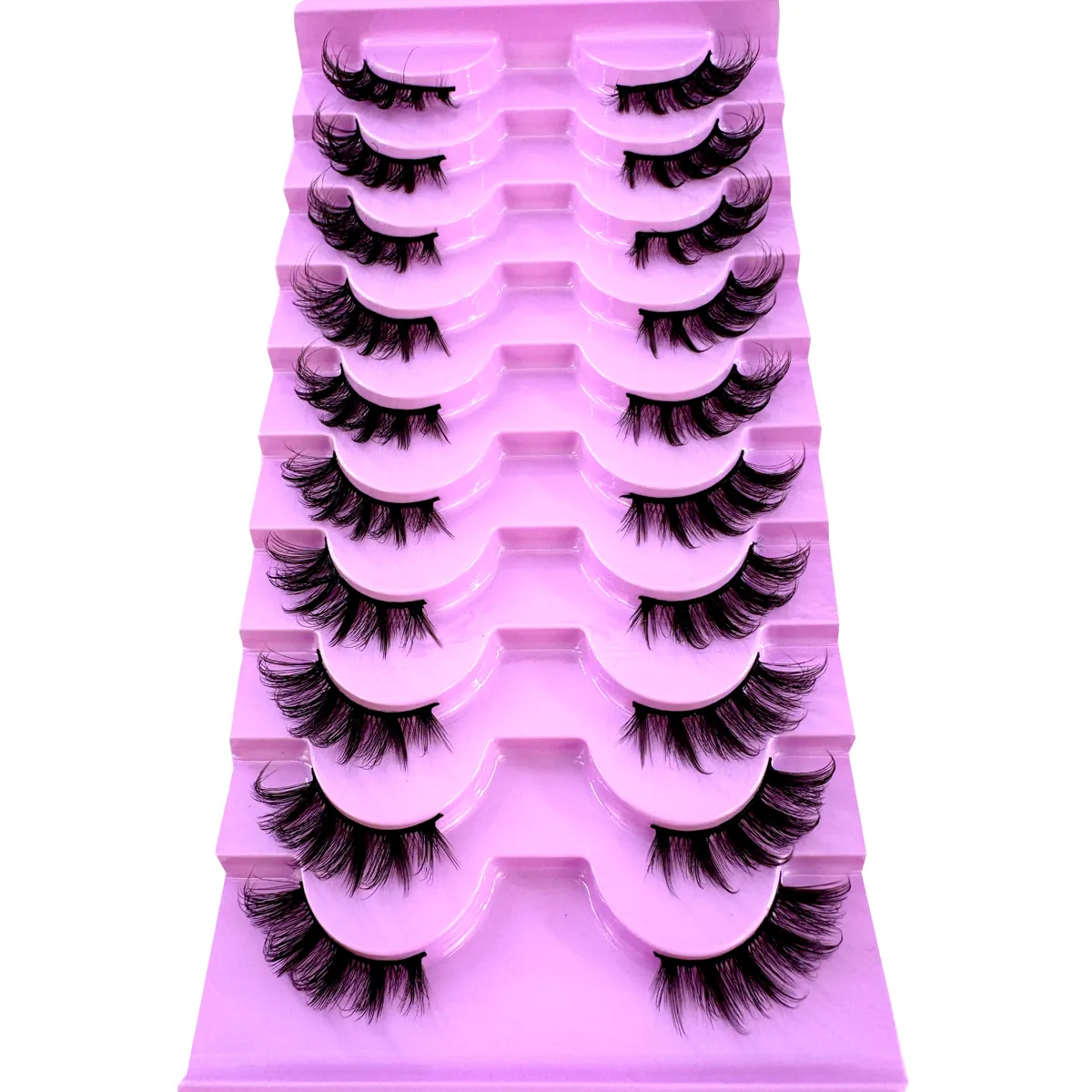Half Lashes 10 Pairs Half Lashes Soft Natural Cat Eye Lashes Makeup Tool Fake Eyelashes Extension Fluffy Faux Cils