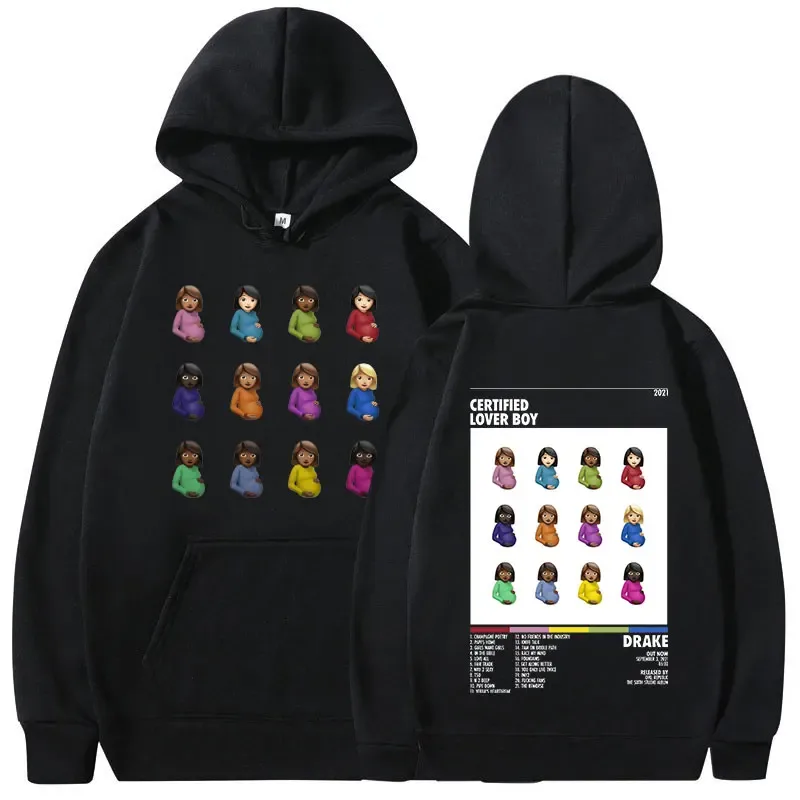 Rapper Drake Music Album Cover Graphic Hoodies Men's Fashion Hip Hop Vintage Sweatshirts Autumn/Winter Fleece Warm Pullovers Y2k