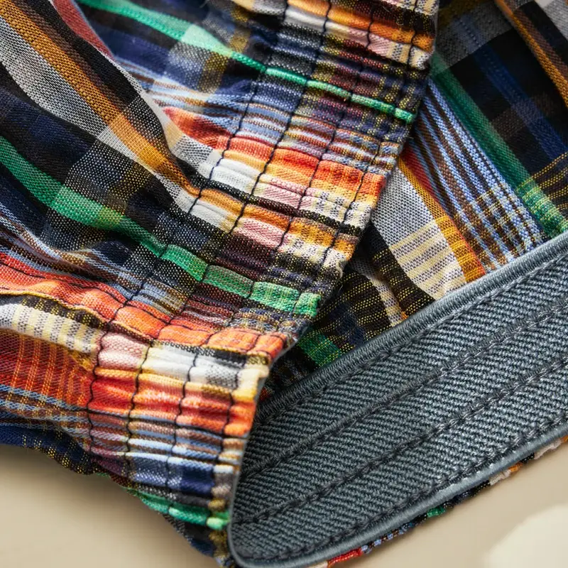Random 4PCS Men's Fashion Arrow Shorts Home Shorts Men's Underwear Comfortable Breathable Plaid Underwear