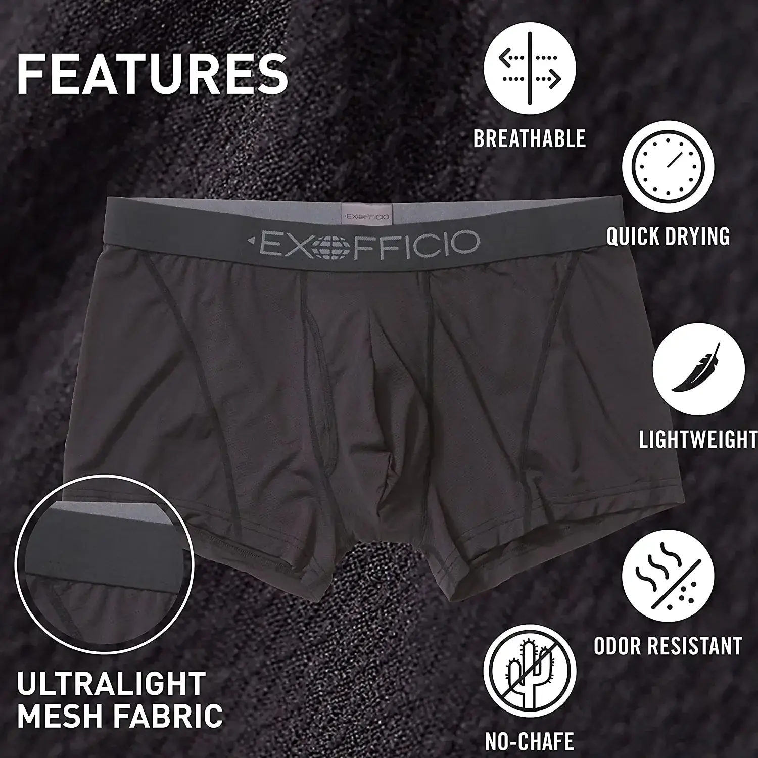 Exofficio Men Boxer Brief Underwear Sports Mesh 6" Men Boxer Briefs Boxer Shorts Sexy Homme Quick Dry Light Breathable USA Size — image 3