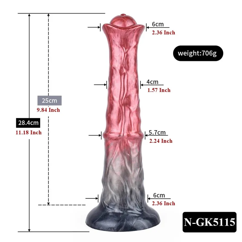 Silikonový koňský dildo anální kolík s velkým uzlem Vaginální stimulátor bodu G s přísavkou Sexuální hračka pro dospělé pro ženy Muži