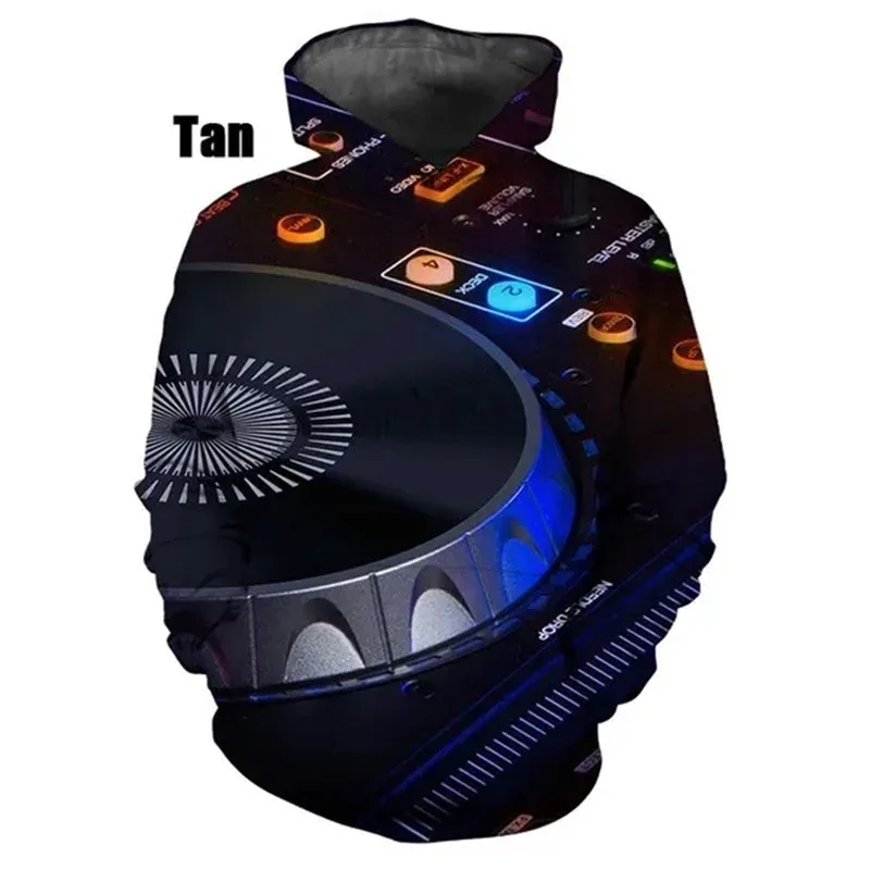 Yeni Moda 3D Baskı DJ Desen Kapüşonlular Erkekler Için Rahat Kazak Tişörtü Üstleri erkek streetwear Büyük Boy Kapüşonlular Ropa Hombre
