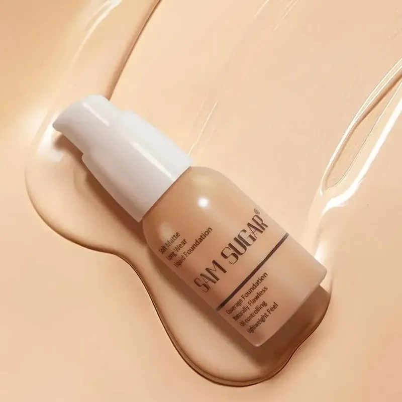 Makeup Base Set With 15ml Primer 30ml Matte Foundation 5g Loose Powder Puff For Smooth Flawless Skin Longwear