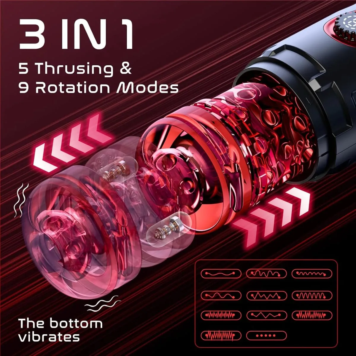 Automatic Male Masturbator Pocket Pussy 5 Thrustings 9 Rotations Penis Pump Masturbation Cup Adult Sex Toys for Men