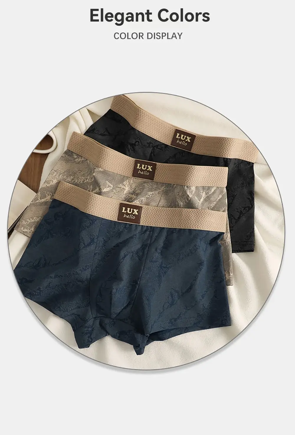 3 unidades/pacote 100% algodão impressão de luxo boxers hombre malha 3d respirável antibacteriano bolsa roupa interior confortável macio calcinha masculina