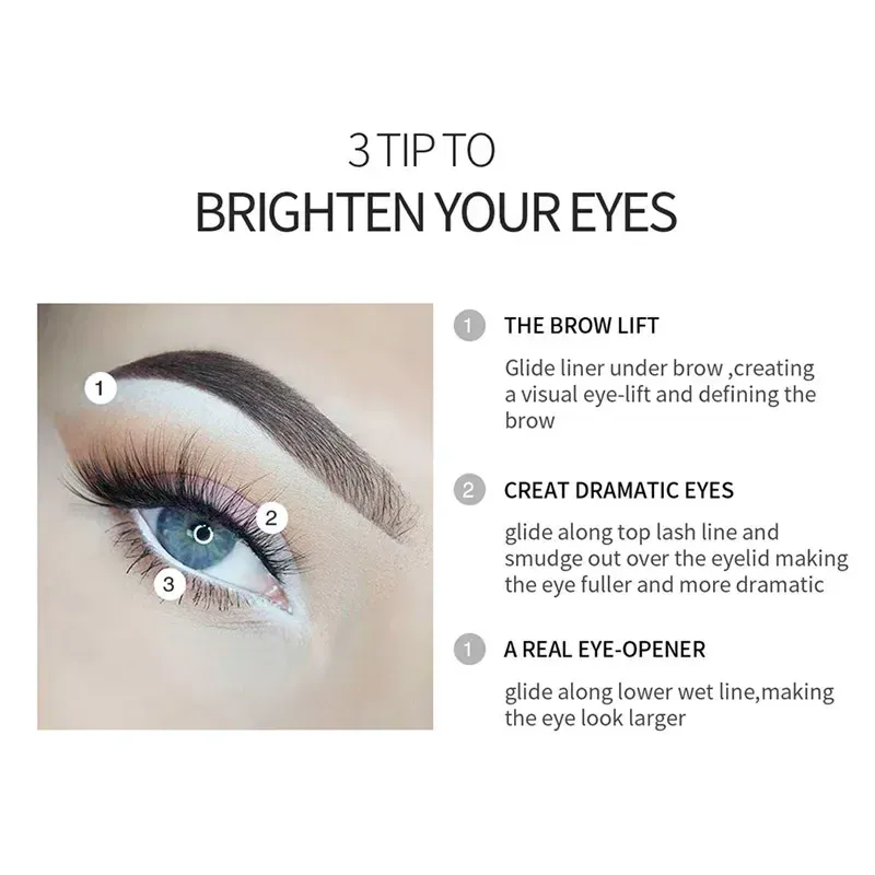 Eyeliner Pencil Eye Styling Pen Professional Portable Quick-dry Eye Liner Pen White for Female Make Up Beauty Cosmetics Tools