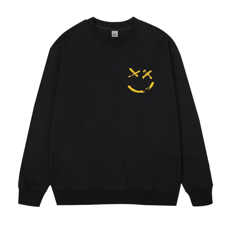 プラスサイズメンズプルオーバーフルコ​​ットンスウェット 5XL 6XL 7XL 秋冬長袖プリントトップス男性服 110kg-180kg