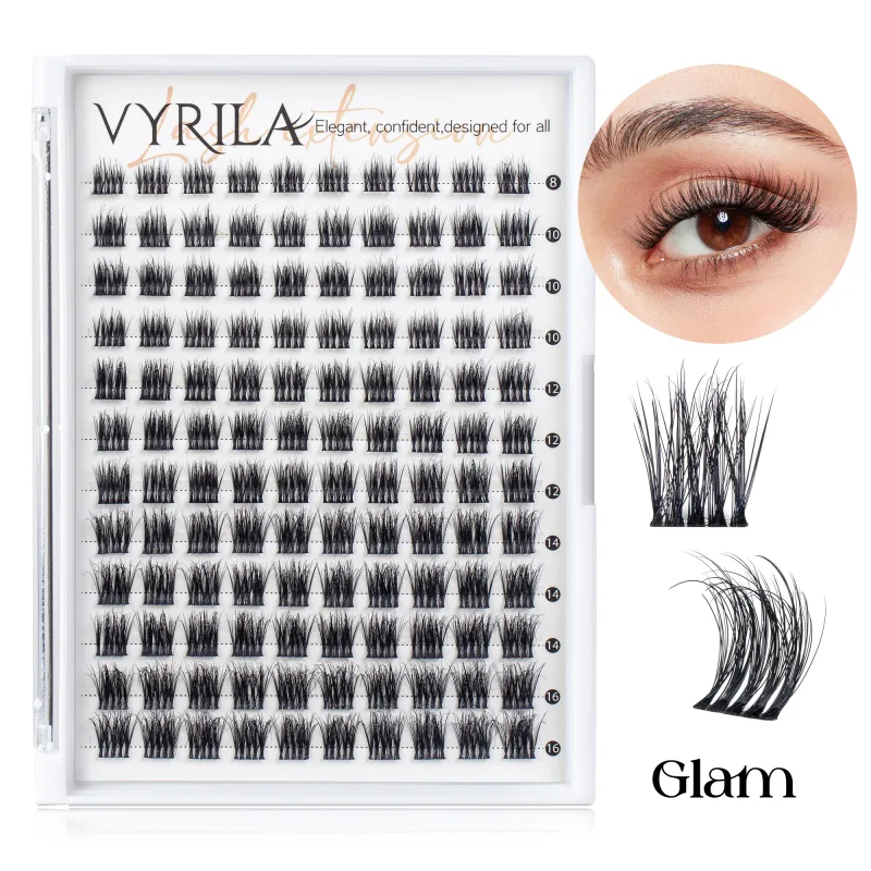Individual Lashes Cluster C Curl Mix Lash Clusters 3D Wispy DIY Eyelash Extension 0.1mm Super Thin Band Resuable Natural Lashes