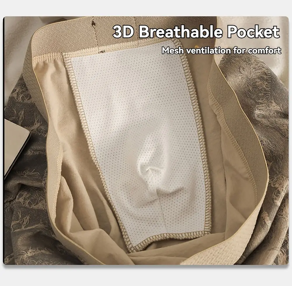 3 unidades/pacote 100% algodão impressão de luxo boxers hombre malha 3d respirável antibacteriano bolsa roupa interior confortável macio calcinha masculina