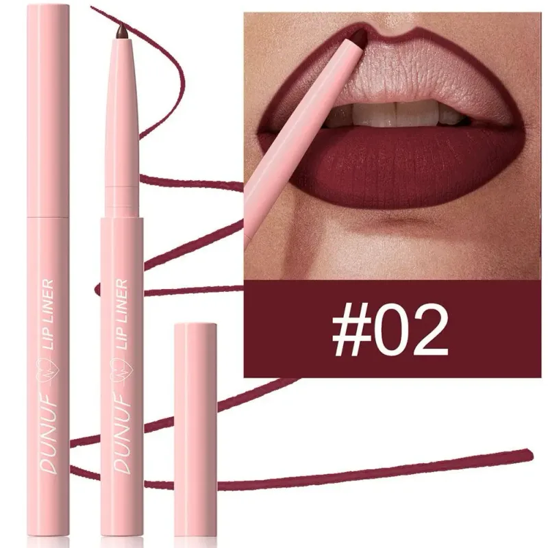 Matte Lip liner Pen 12Color Waterproof Fine Lipstick Slim Lip Outline Contour Makeup Dark Red Brown Lipstick Pencil Cosmetic