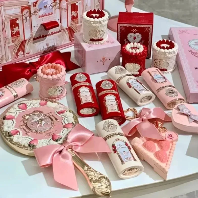 Flower Know Strawberry Cupid Collection Makeup Kit Full Professional Face Palette Blush Eyeshadow Lip Cream Solid Perfume Sets