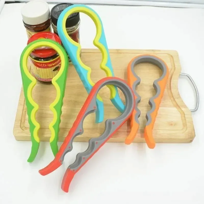 4 in 1 Multi-Function Non Slip Colorful Can Opener Tool Get Lids Off Easily Jar Opener Bottle Opener Jar Gripper for Weak Hands — image 9