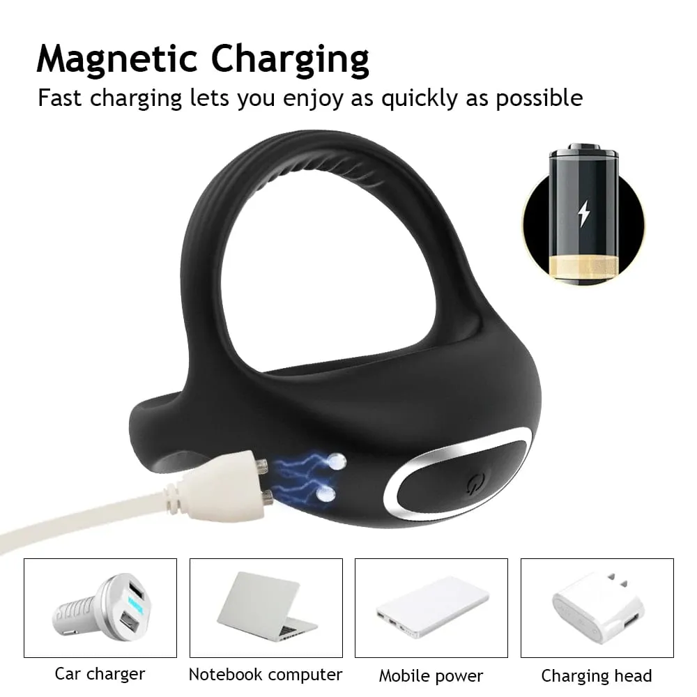 Vibrating Cock Ring for Men Silicone Penis Rings Intense Vibration Mens Vibrator Longer Harder Stronger Erection Adult Sex Toys