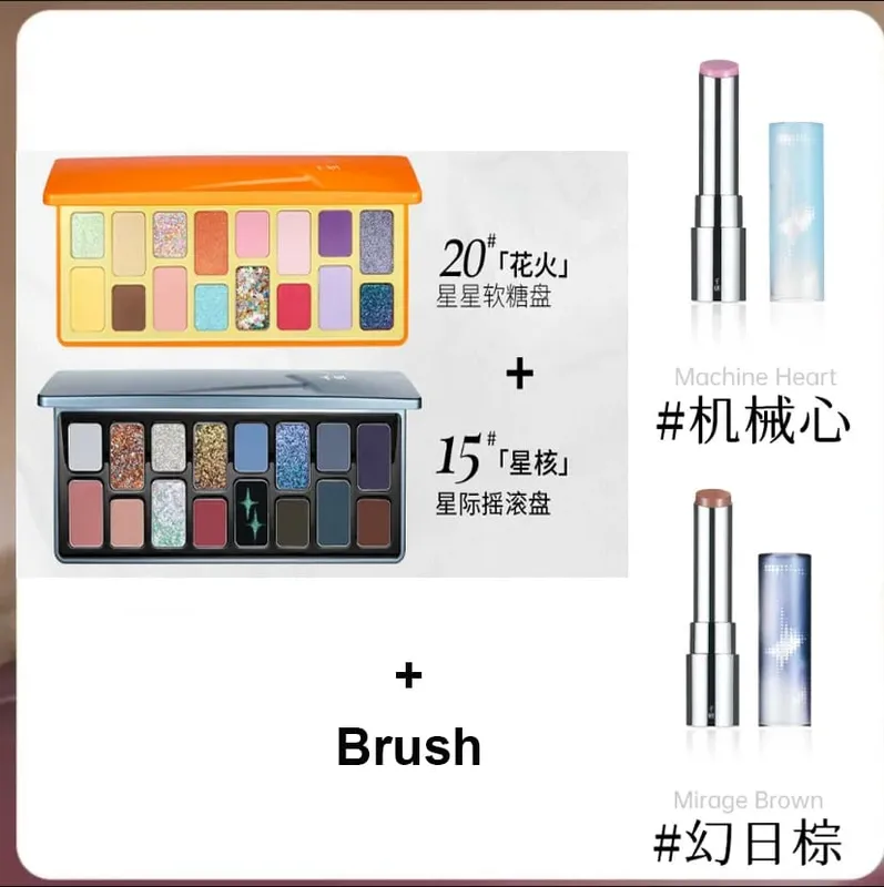 Chéeryep Makeup Set Glitter Eye Shadow Palette Lip Stick Moisturize Lip Balm Mirror 6Pcs Set Qianyan Kits For Women All in One — image 13