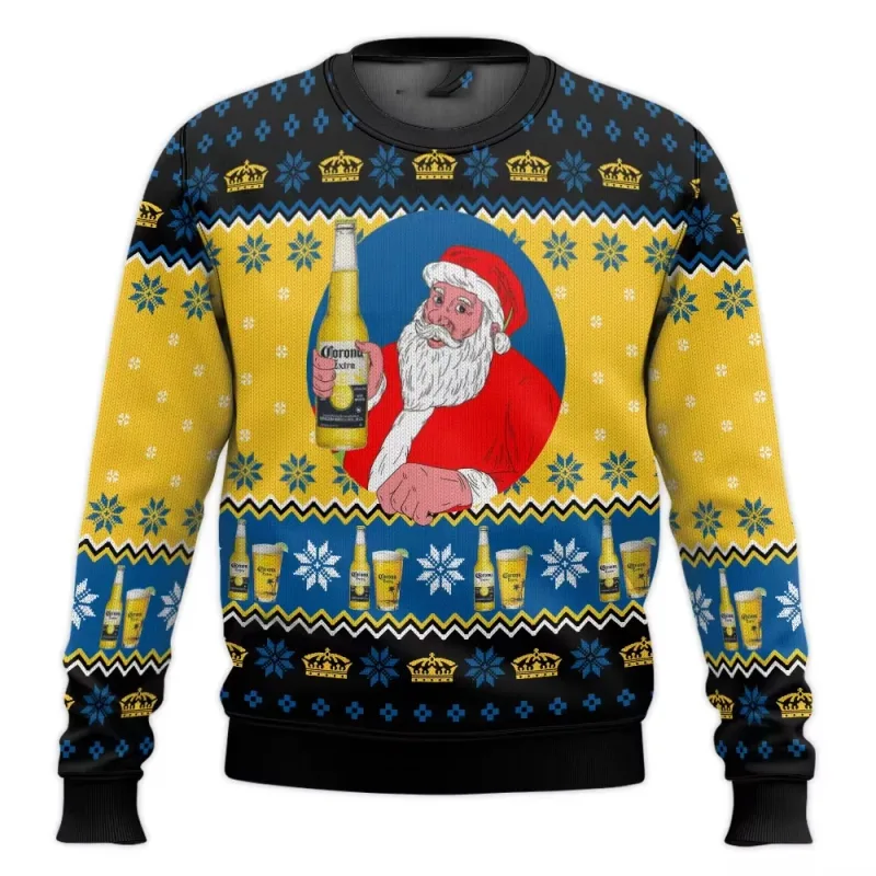 Suéter feio de cerveja Corona Natal cerveja feliz bebendo gifte de Natal masculino e feminino بالإضافة إلى حجم سترة أنيقة