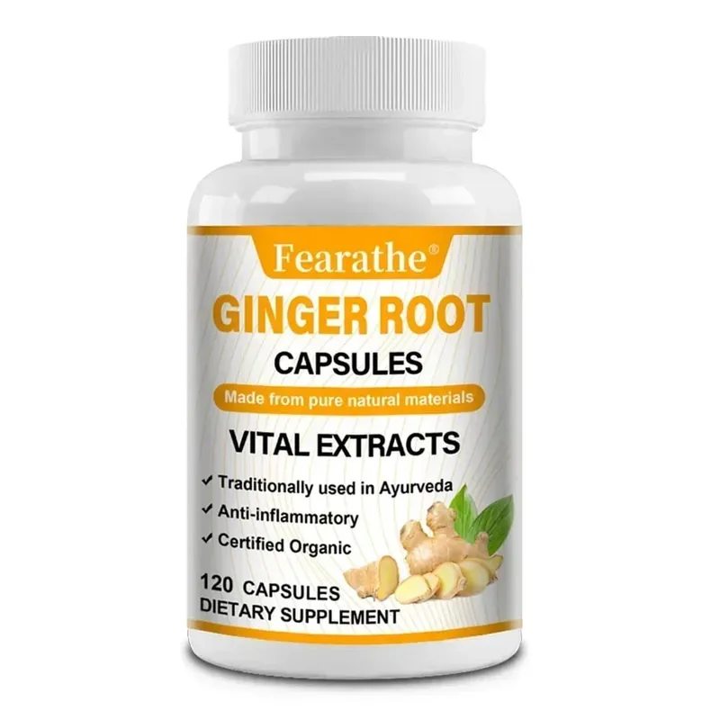 Organic Ginger Root Capsules 1200mg - with Black Pepper Extract For Joint Health Anti-Inflammation Muscle Immune Health