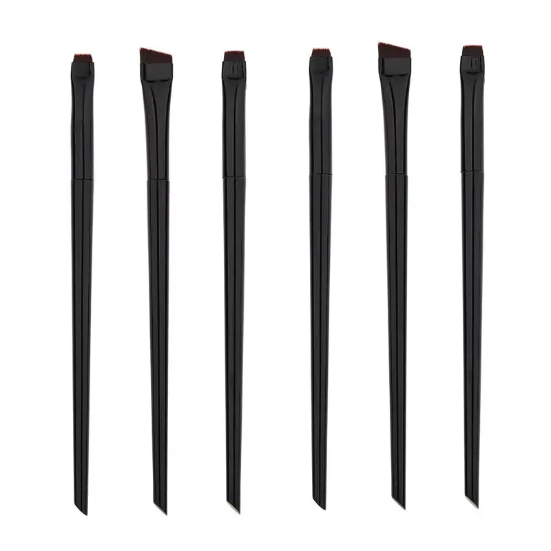 3/6/9/12Pcs Angled Eyeliner Brush Micro-Fine Tip for Brows & Cut Crease Vegan Professional Makeup Brushes