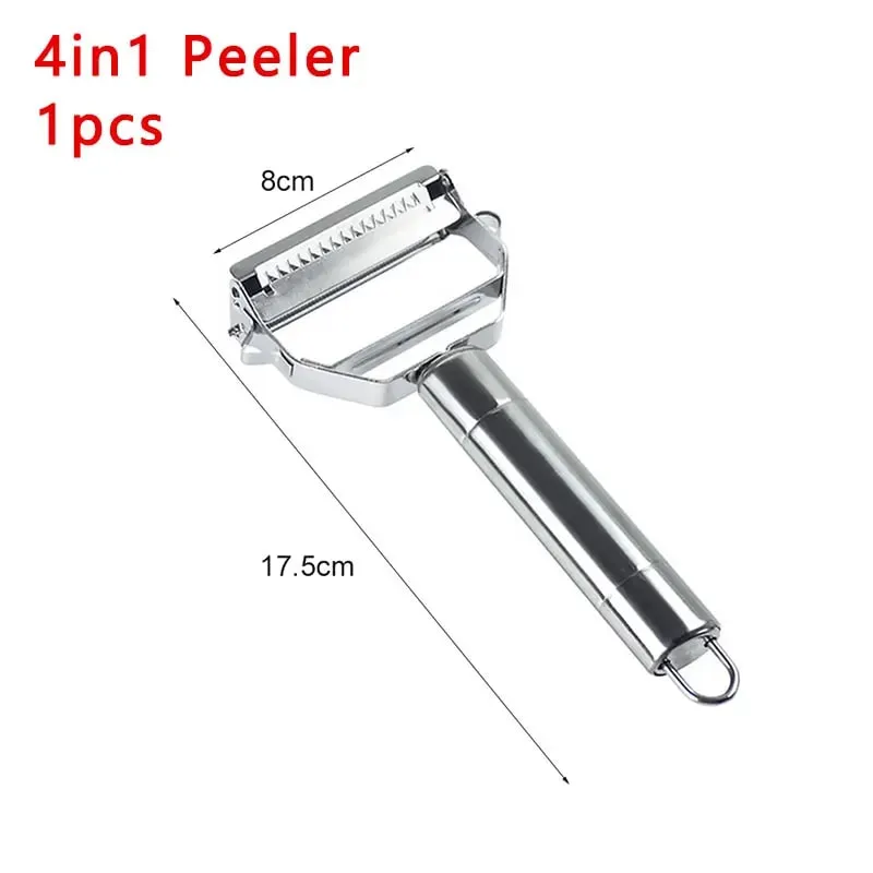 2/4 In 1 Rotary Peeler Multiple-Function Vegetable Fruit Potato Peeler Stainless Steel Peeler Home Kitchen Article Durable
