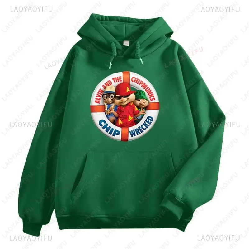 Alvin and The Chipmunks Anime Hoodies Eco Friendly A Letters Printing Sweatshirt Casual Streetwear Unisex Pullovers promo