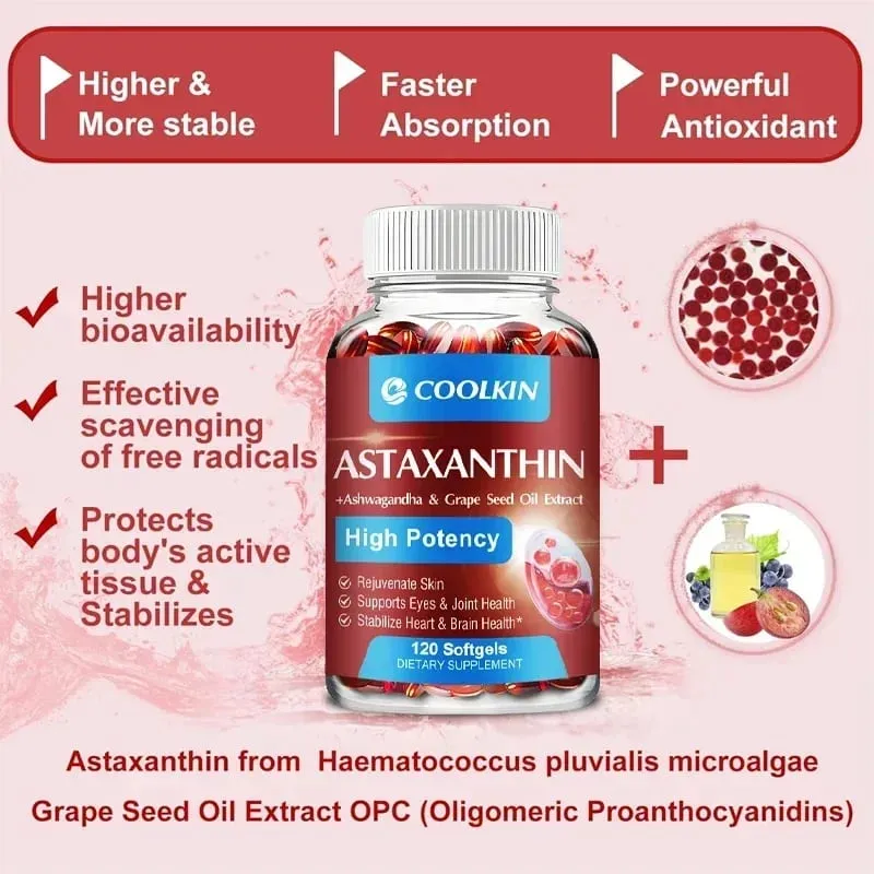 Astaxanthin - Fremmer kardiovaskulær sundhed Fremskynder stofskiftet Understøtter øjenled og hudsundhed